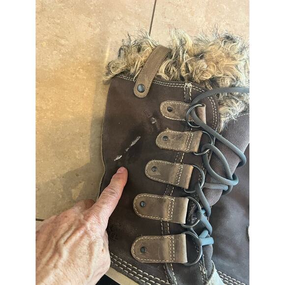 Sorel Joan of Artic Waterproof Snow Boots Women 8 Vegan Faux Fur Lace Up Boots - Picture 9 of 15